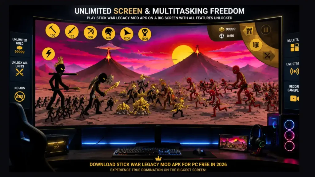 Unlimited Screen and Multitasking Freedom-mod-feature-stick-war-legacy